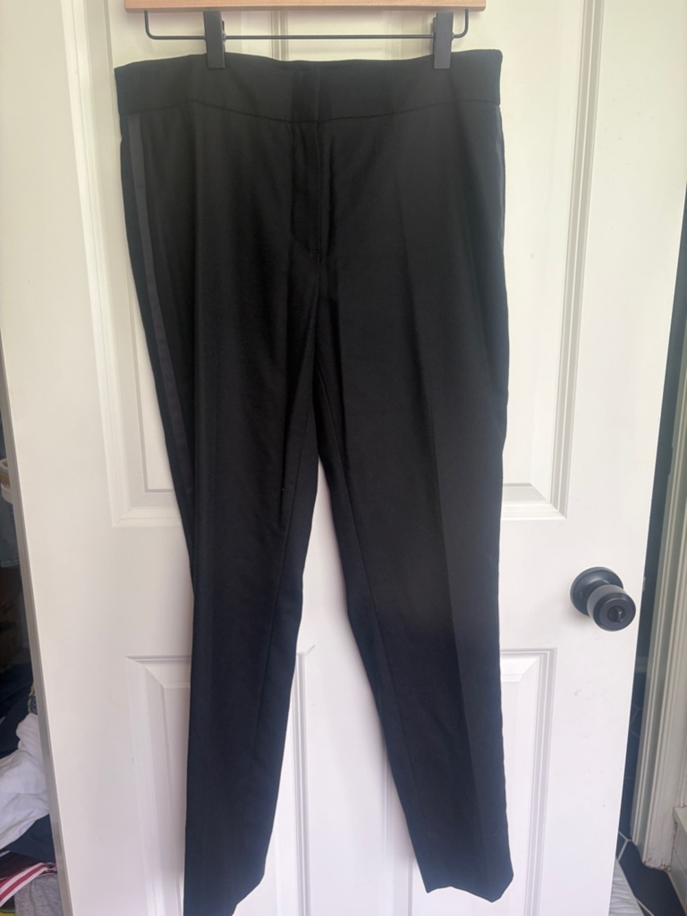 Brooks Brothers size 8 wool blend Lucia Black Dress Trousers with Side Stripe - Picture 8 of 8